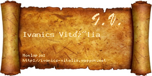Ivanics Vitália névjegykártya